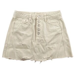 We The Free Free People Destroyed Denim Mini Skirt